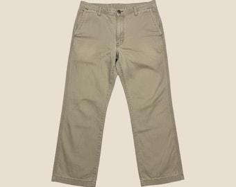 Vintage Old Navy Pants Mens 38x34 (37x31) Loose Khakis Khaki Cotton Twill 2005