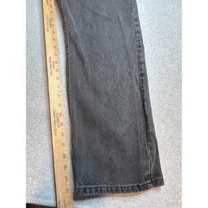 Vintage Wrangler Jeans Mens 38x34 (36x32) Charcoal Wash Black Denim Straight Leg image 13