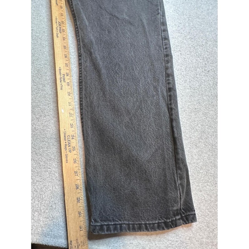 Vintage Wrangler Jeans Mens 38x34 (36x32) Charcoal Wash Black Denim Straight Leg image 13
