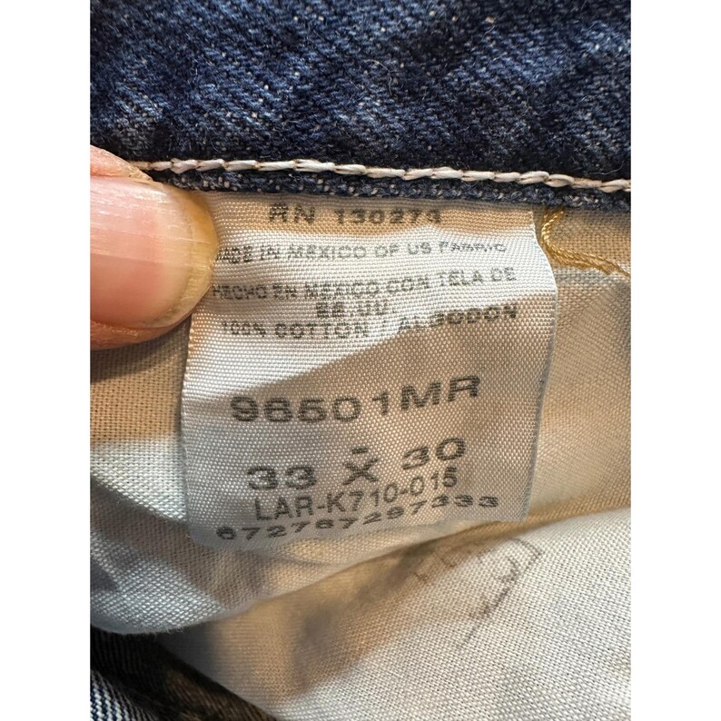 VTG Wrangler 96501MR Jeans Mens 33x30 (31x29) Blue Denim Straight Fit Classic image 3