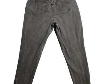 Crossroads Jeans Womens 18W Gray Charcoal Wash High Rise Relaxed Tapered Denim