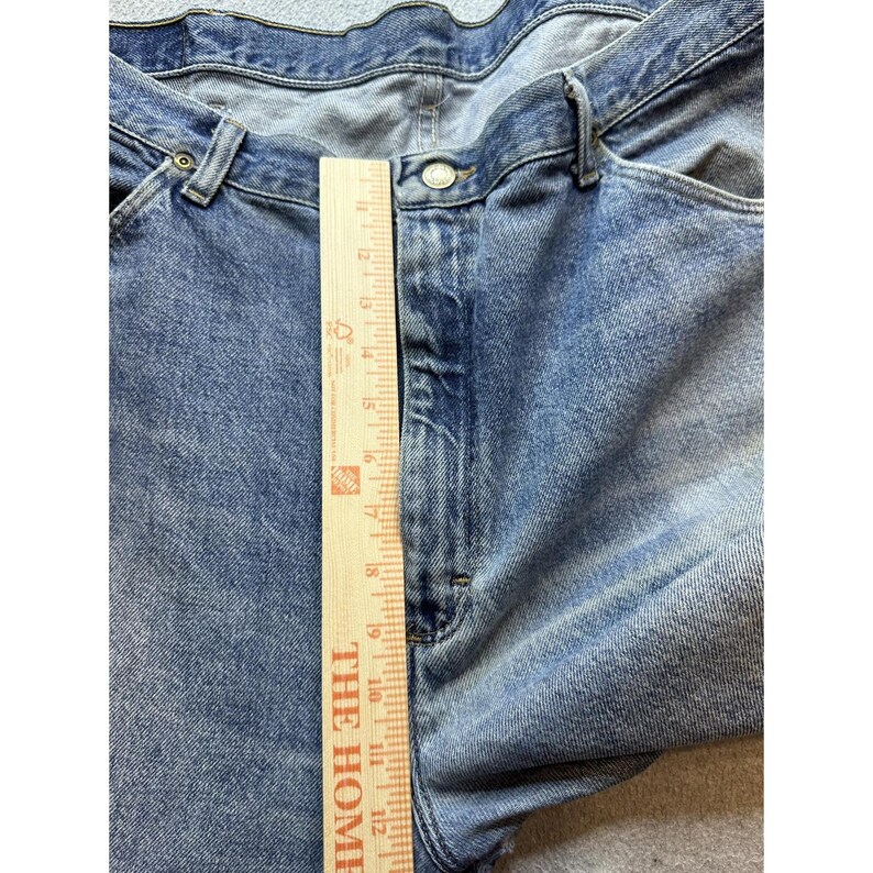 VTG Wrangler Jeans Mens 36X30 Blue Denim Straight Leg Distressed Workwear YKK image 12