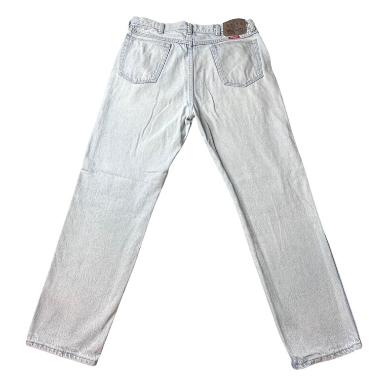 Vintage Wrangler Jeans Herren 34x30 (33x28) Helle Waschung Gerades Bein Denim 90er Jahre USA Bild 2