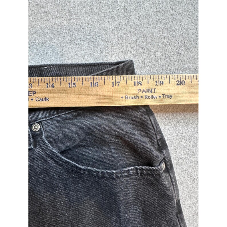 Vintage Wrangler Jeans Mens 38x34 (36x32) Charcoal Wash Black Denim Straight Leg image 8
