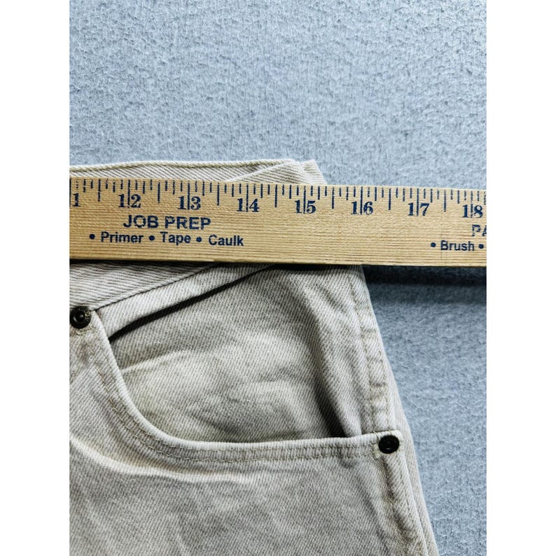 VTG Wrangler Jeans Mens 30x29 Beige Khaki 5 Pocket Denim Authentic Workwear USA image 5
