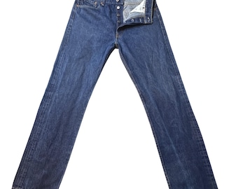 Vintage Levi's 501 Jeans Herren 33x34 (31x30) Blaue Knopfleiste Gerades Bein Denim