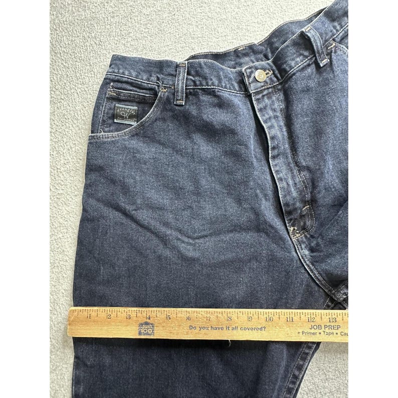 Vintage Wrangler-jeans dames 16 x 30 zwarte hoge taille taps toelopende denim gemaakt VS 90s afbeelding 8