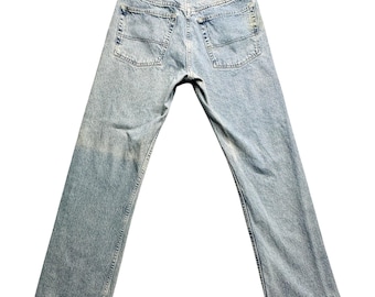 Jeans Tommy Hilfiger vintage da uomo, 31x32, lavaggio chiaro, modello dritto, anni 2000