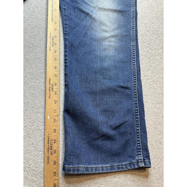 Vintage Wrangler Jeans Herr 37x27 Blå Denim Raka Ben Mellantvätt 70-80-tal bild 3