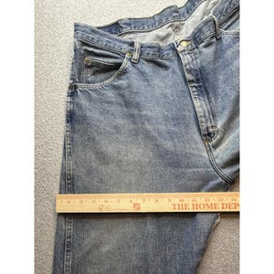 VTG Wrangler Jeans Mens 36X30 Blue Denim Straight Leg Distressed Workwear YKK image 13