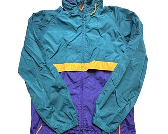 Vintage Woolrich Jacke Herren Klein Multicolor Colorblock Nylon Windbreaker 90s