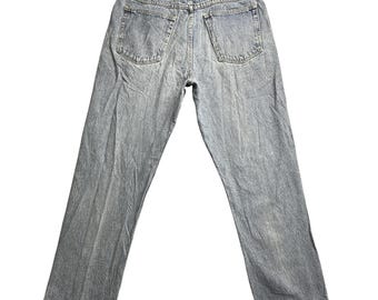 Wrangler Jeans Mens 32x30 Blue Light Wash Straight Leg Denim 5-Pocket YKK Zip