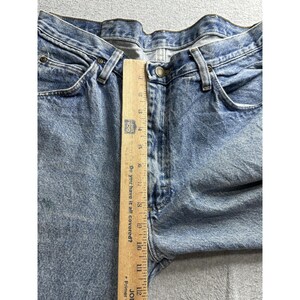 VTG Wrangler Jeans Mens 34x29 Blue Light Wash Denim 06501DS Straight Leg Zip Fly image 7