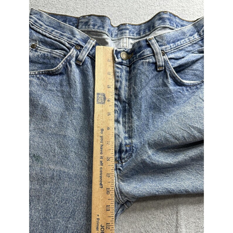 VTG Wrangler Jeans Mens 34x29 Blue Light Wash Denim 06501DS Straight Leg Zip Fly image 7