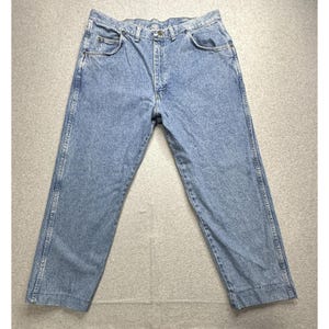 Vintage Wrangler Jeans Mens 38x25 Blue Denim Authentic Straight Leg 97601RS 90s image 8