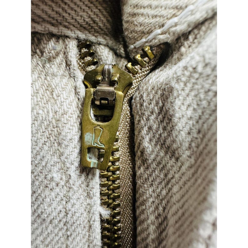VTG Wrangler Jeans Mens 30x29 Beige Khaki 5 Pocket Denim Authentic Workwear USA image 2