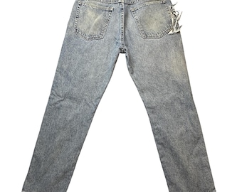 Vintage Wrangler Jeans Mens 32x28 Blue Denim Straight Leg High Rise USA Made 90s