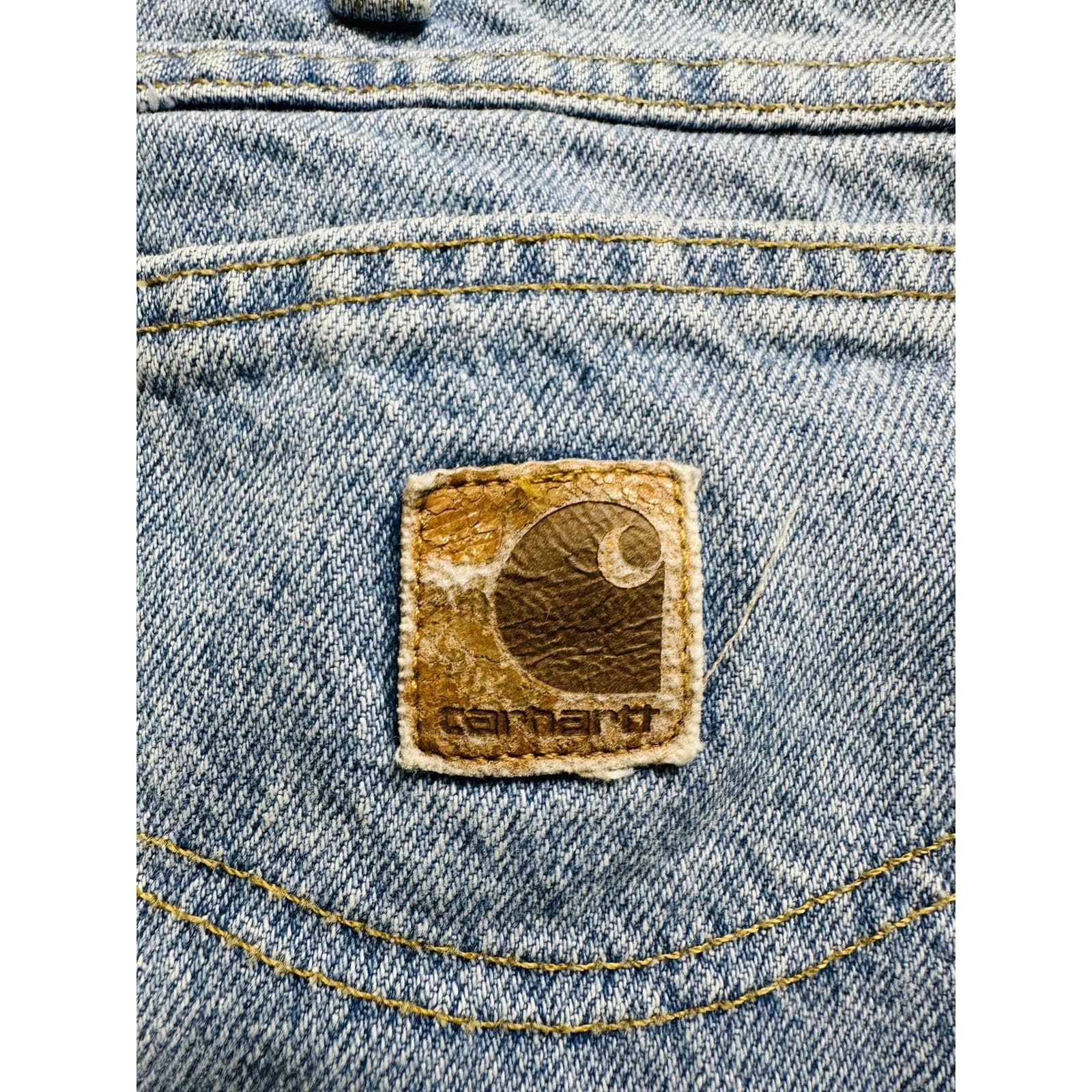 Vintage Carhartt Jeans Mens 39x32 Blue Light Wash Denim Relaxed
