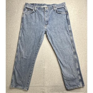 VTG Wrangler Jeans Mens 40x30 Blue 5 Pocket Relaxed Fit Denim Comfort 90s Y2K image 5