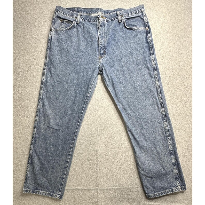 VTG Wrangler Jeans Mens 40x30 Blue 5 Pocket Relaxed Fit Denim Comfort 90s Y2K image 5