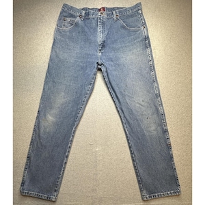 Wrangler Jeans Mens 38x32 (37x30) Blue Relaxed Straight Leg Fit 3MWZGK Denim image 2