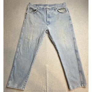 Vaqueros holgados vintage Wrangler 96501SL para hombre, 36 x 30, lavado claro, azul, EE. UU., años 90 imagen 2