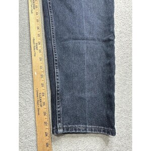 Vintage Wrangler-jeans dames 16 x 30 zwarte hoge taille taps toelopende denim gemaakt VS 90s afbeelding 10