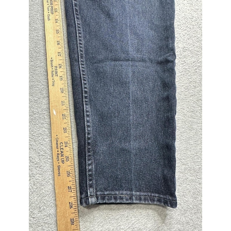 Vintage Wrangler-jeans dames 16 x 30 zwarte hoge taille taps toelopende denim gemaakt VS 90s afbeelding 10