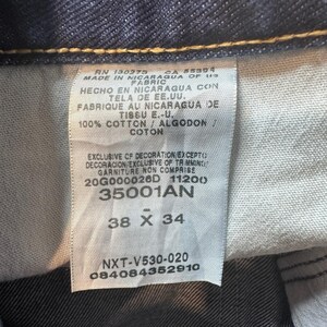 Jeans Wrangler Homme 38 x 34 délavage foncé robuste, jambe droite 100 % coton 35001AN image 3