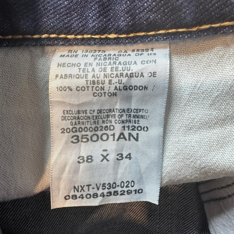 Jeans Wrangler Homme 38 x 34 délavage foncé robuste, jambe droite 100 % coton 35001AN image 3