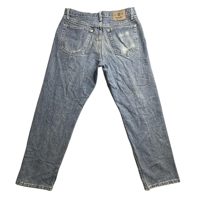 Wrangler Jeans Herr 32x30 Blå Relaxed Fit Raka Ben Bomullsdenim 97601VR bild 1