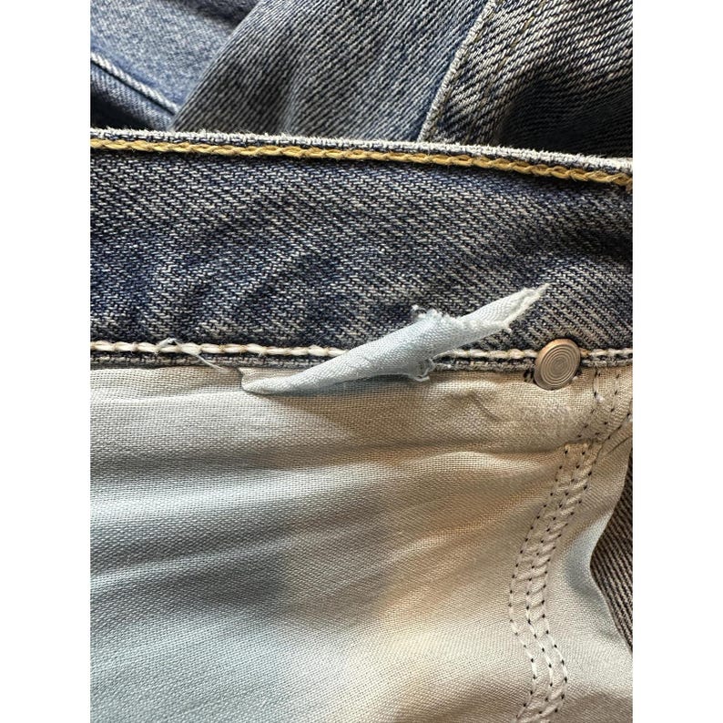 VTG Wrangler Jeans Mens 36X30 Blue Denim Straight Leg Distressed Workwear YKK image 6