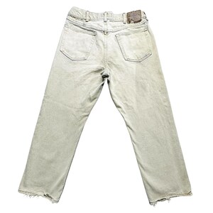 VTG Wrangler Jeans Mens 33x27 Khaki Tan Hero Originals Straight Leg Stained image 1