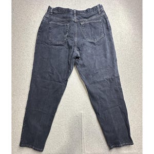 Vintage Wrangler-jeans dames 16 x 30 zwarte hoge taille taps toelopende denim gemaakt VS 90s afbeelding 1