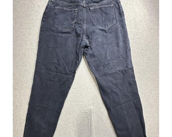 Vintage Wrangler Jeans Womens 16x30 Black High Waist Tapered Denim Made USA 90s