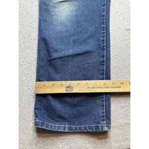 Vintage Wrangler Jeans Herr 37x27 Blå Denim Raka Ben Mellantvätt 70-80-tal bild 4