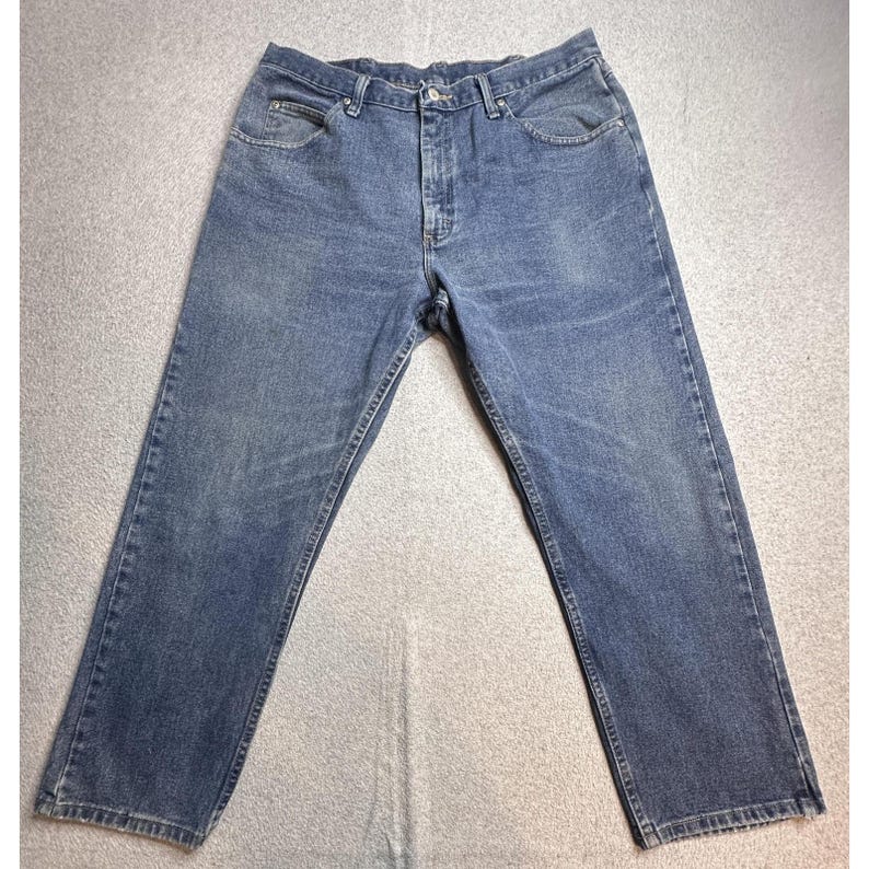 Vintage Wrangler 9760WDR Relaxed Straight Jeans Mens 36x29 Blue Denim 90s image 2