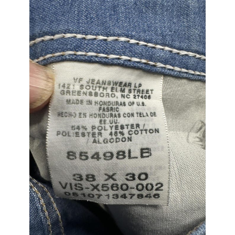 VTG Wrangler Jeans Mens 38x25 Blue Straight YKK Zip Classic Denim Pants Durable image 2