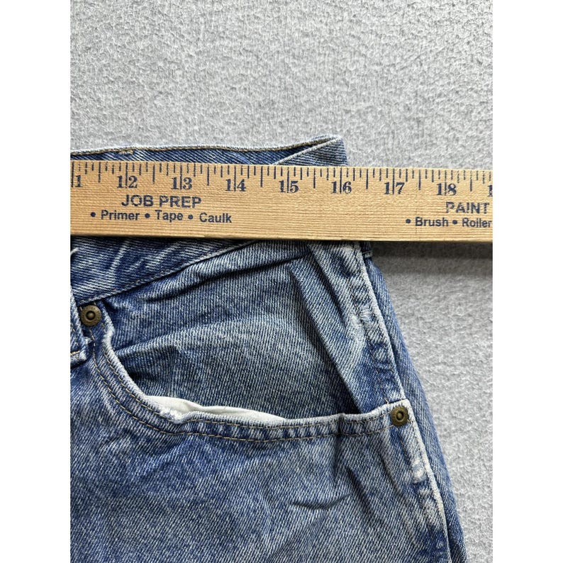 Wrangler Jeans Mens 32x28 Blue Regular Fit Straight Leg Faded Distressed 96501DS image 5