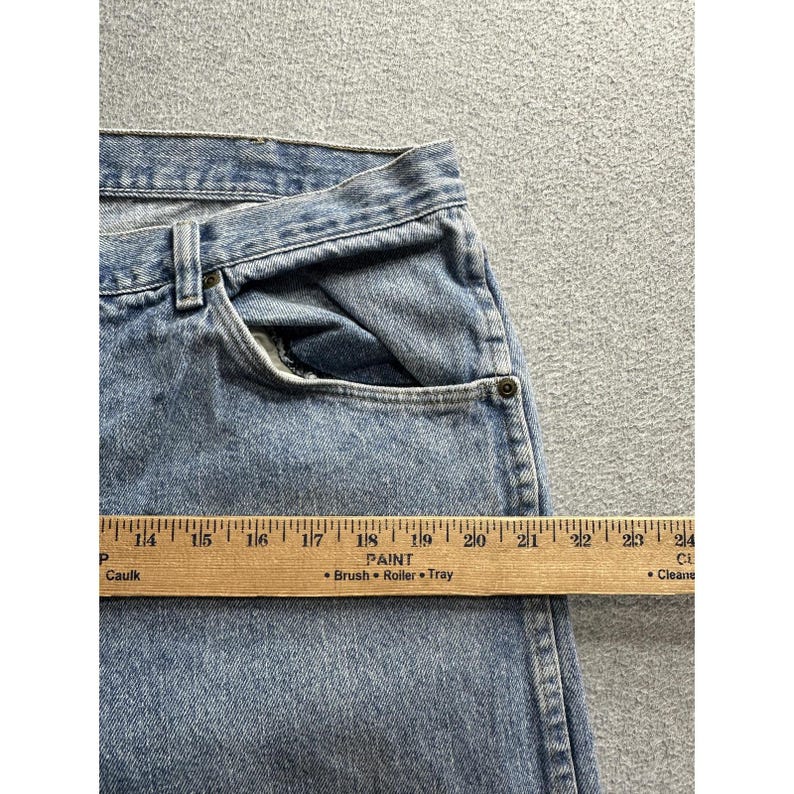 Vaqueros Wrangler para hombre, 36 x 32, lavado claro, pierna recta, cierre de cremallera YKK 9C501 SL imagen 6