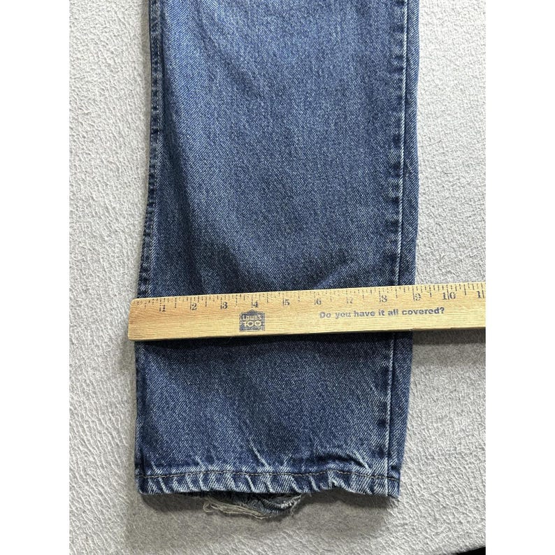 Wrangler-jeans heren 36 x 31 blauw denim, rechte pijpen YKK-rits, authentiek rood label afbeelding 9