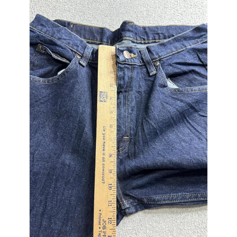 Jeansy Wrangler Jeans męskie 32x30 niebieskie jeansy proste nogawki 5 kieszeni zamek błyskawiczny klasyczny zdjęcie 7