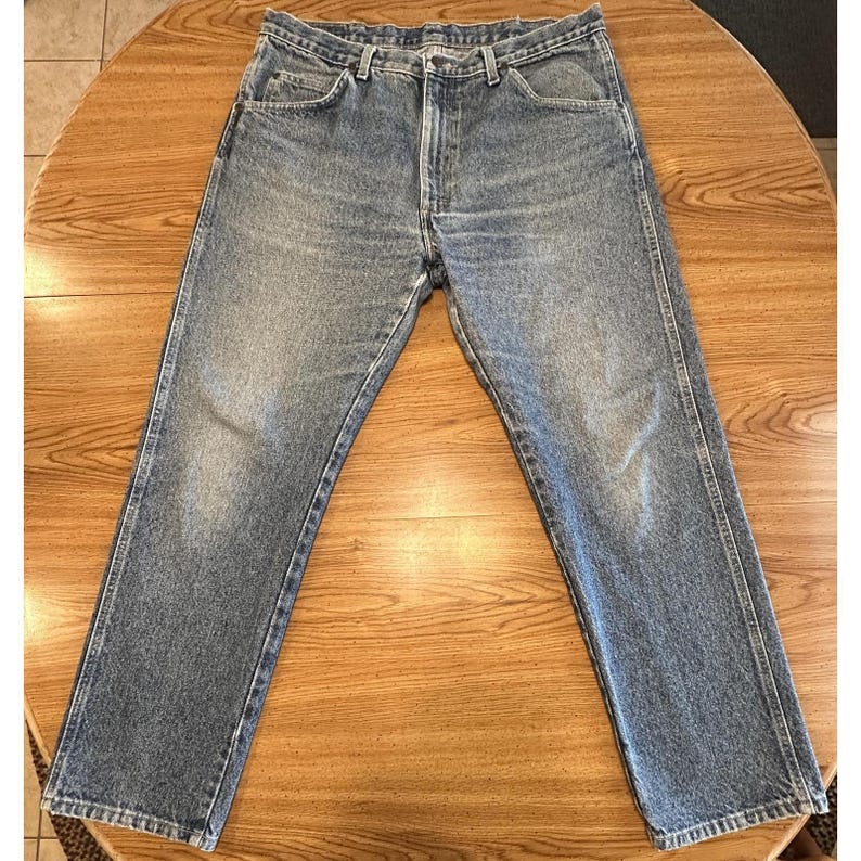 Vintage Wrangler Jeans Mens 36x30 (34x28) Blue 96501DK Relaxed Fit Denim USA 90s image 2