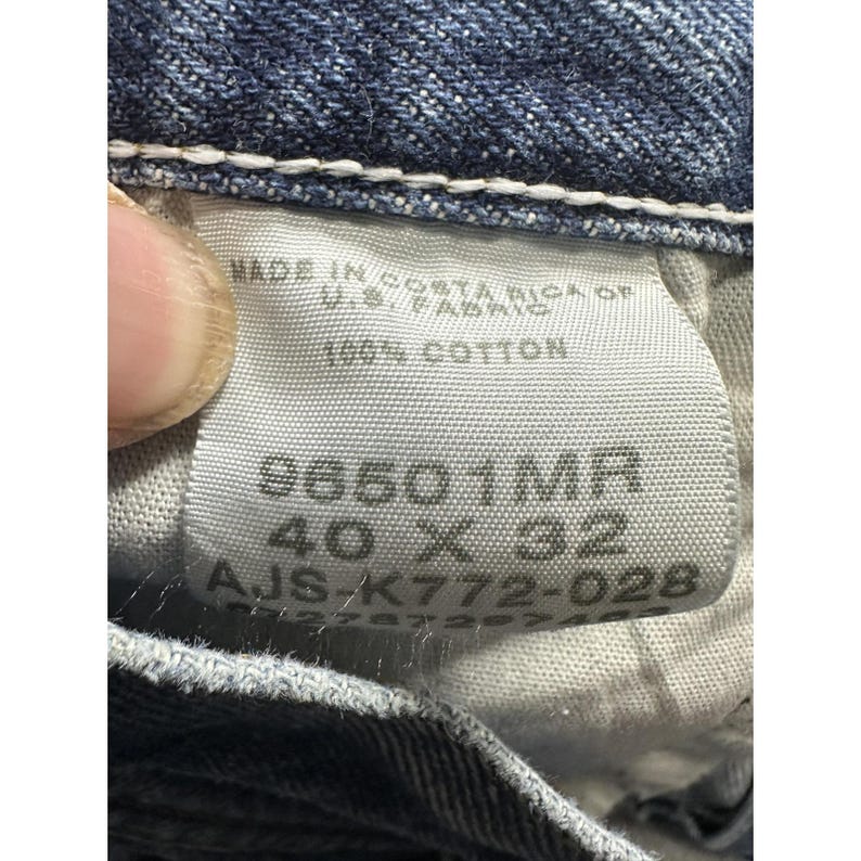 Vintage Wrangler Jeans Mens 40x32 (38x31) Blue Denim Straight USA 96501MR 90s image 2