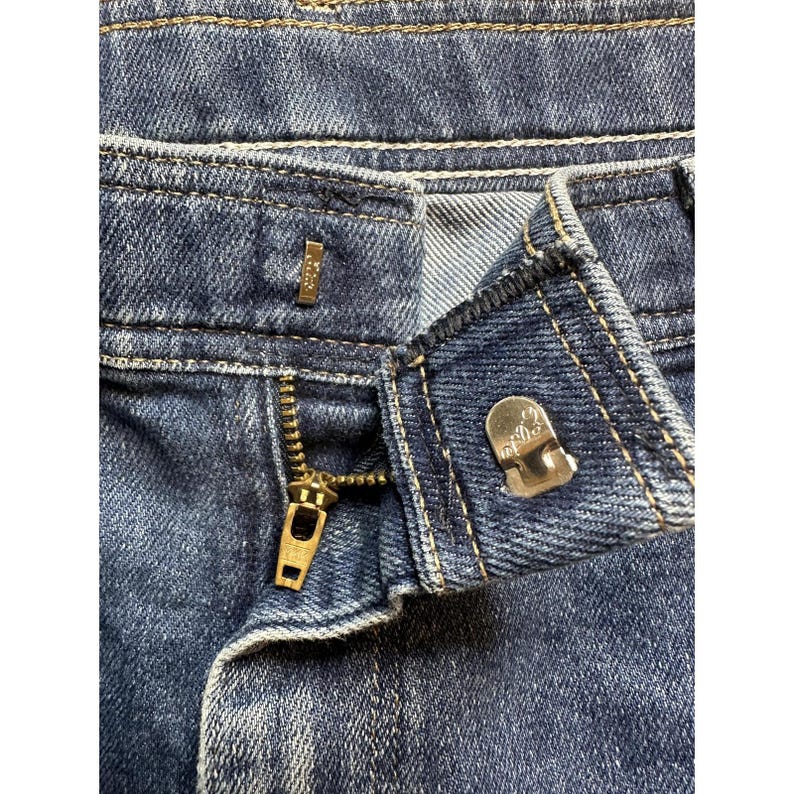 Vintage Wrangler Jeans Herr 37x27 Blå Denim Raka Ben Mellantvätt 70-80-tal bild 9