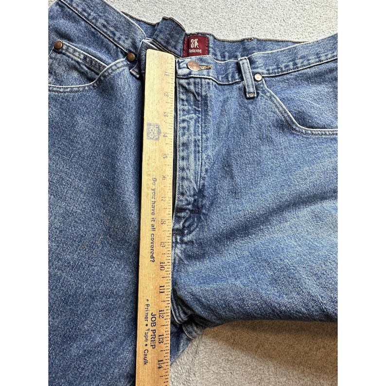 Wrangler Jeans Mens 38x32 (37x30) Blue Relaxed Straight Leg Fit 3MWZGK Denim image 8