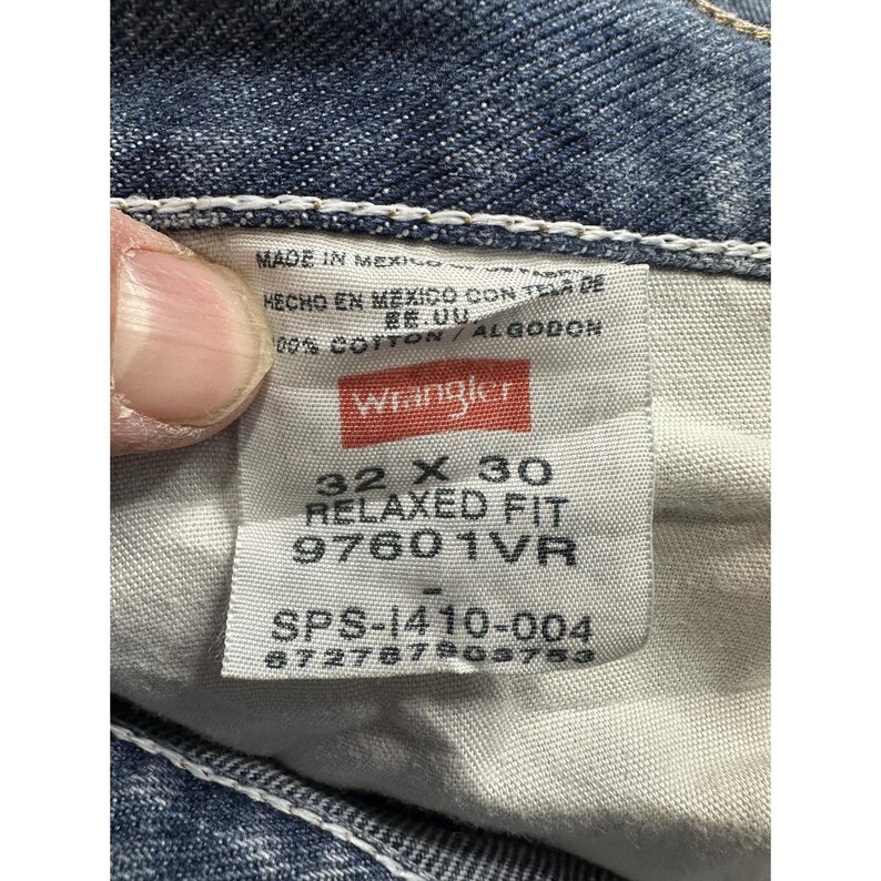 Wrangler Jeans Herr 32x30 Blå Relaxed Fit Raka Ben Bomullsdenim 97601VR bild 2