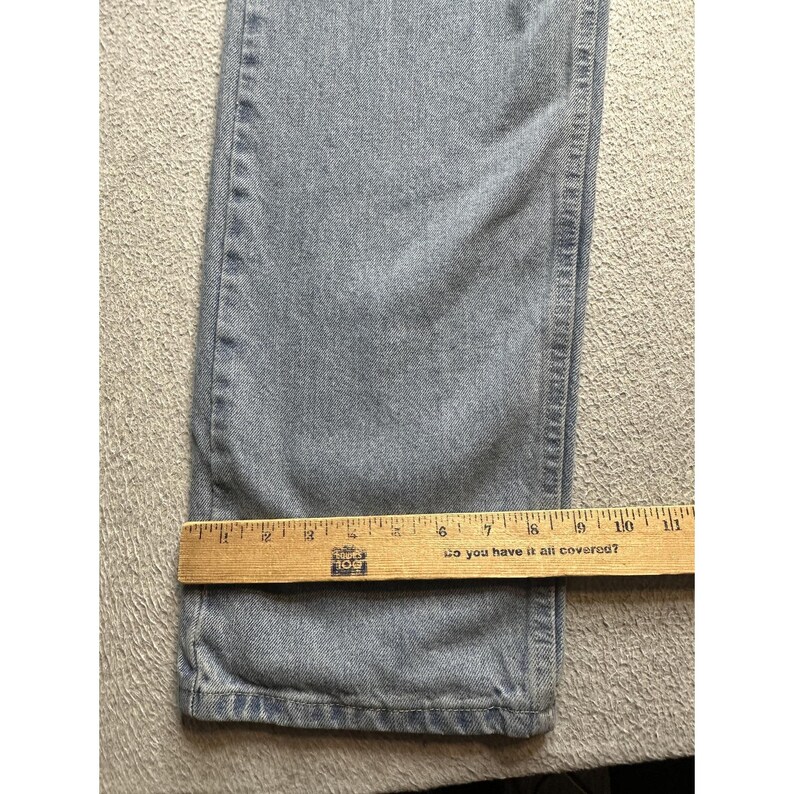 Wrangler Jeans Mens 38x34 (37x32) Light Wash Blue Straight Leg Denim Comfort image 4