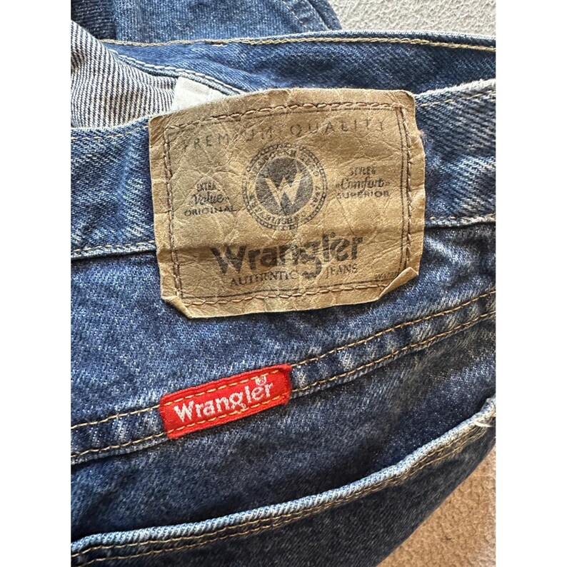 VTG Wrangler 96501MR Jeans Mens 33x30 (31x29) Blue Denim Straight Fit Classic image 8