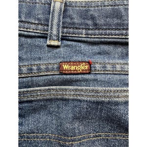 Vintage Wrangler Jeans Herr 37x27 Blå Denim Raka Ben Mellantvätt 70-80-tal bild 10